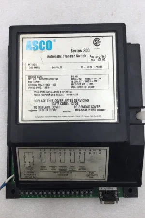 Fast Shipping Asco Series 300 Automatic Transfer Switch Guts Only 200 Amp Single Phase 240 VAC 50-60 Hz 9" X 10.5"