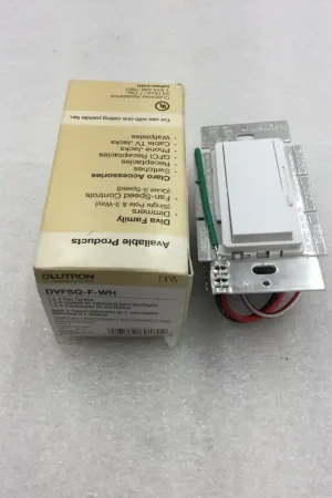 Best Price Lutron DVFSQ-F-WH 3 Speed Fan Control On/Off Toggle Switch with 3 Speed Slide Control 120 VAC 1.5 Amp