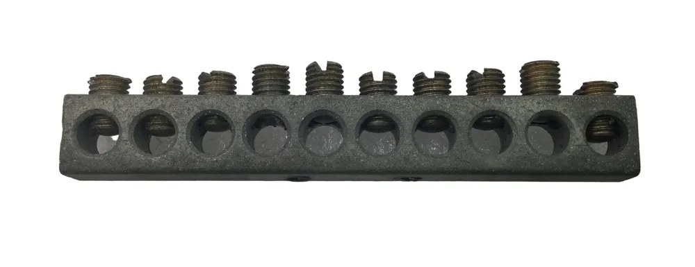 10 Position 4-14 AWG Grounding Bar 3 1/2" x 1/2" Fan Favorite