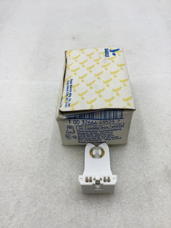 Eagle 2509W-BOX T8/T12 Medium Base Fluorescent Lampholders (Box 0f 10) Top Rated