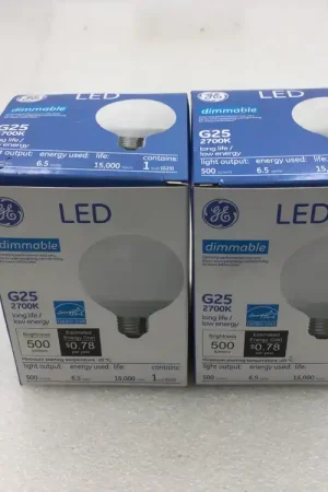 General Electric LED7DG25-W3/827 500 Lumens 6.5 Watts Dimmable LED Light Bulb Direct From Manufacturer