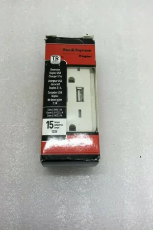 Worldwide Shipping Legrand TM826USB-LACC6 Decorator Dublex USB Charger 3.1a 125vac 15A Light Almond