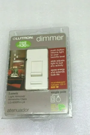 Trusted Brand Lutron Dimmer 600w Light Almond Single Pole Lg-600ph-La Preset Dimmer