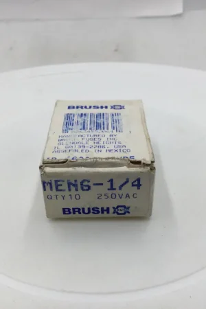 Brush MEN6-1/4 6.25 Amp 250V Time Delay Fuse Next Day Delivery