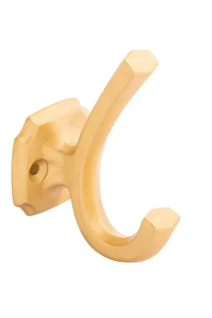 Best Price Hickory Hardware Veranda Hook 3-1/2" Long Brushed Golden Brass H077870BGB