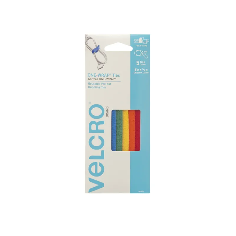 VELCRO Brand One Wrap 90438 Fastener, 1/2 in W, 8 in L, Nylon/Polypropylene Viral