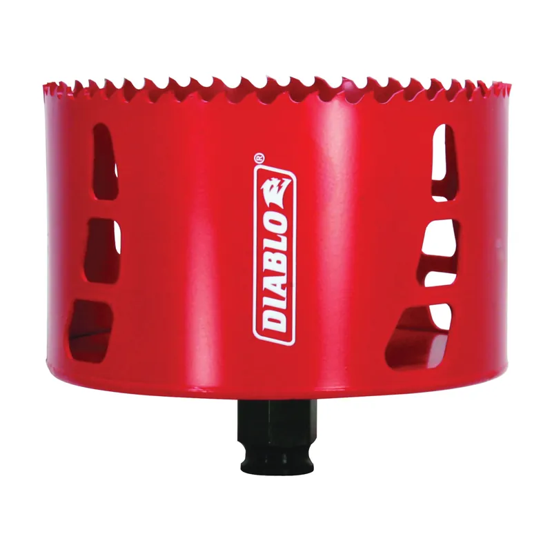 Deal Diablo DHS4250 Hole Saw, 4-1/4 in Dia, 2-3/8 in D Cutting, 3/8 in Arbor, Bi-Metal Cutting Edge