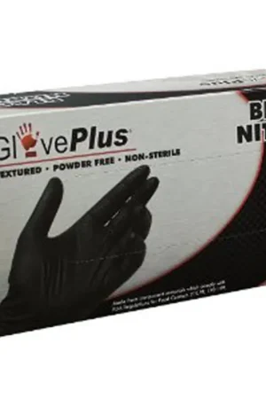 Affordable XL GlovePlus P/F, Txtred Black Nitrile Gloves - Ammex