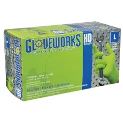 Gloveworks HD Green Nitrile Diamond Grip XXL - Ammex Clearance