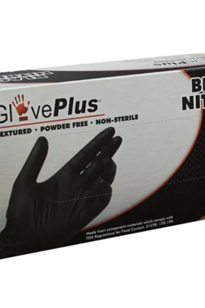L GlovePlus P/F Textured Black Nitrile Gloves - Ammex Top Pick