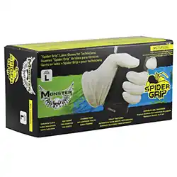 Luxury SPIDER GRIP LATEX GLOVES, 100/BOX, MEDIUM - Monster