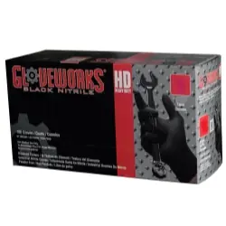 Ammex | GWBN49100 | Gloves Gloveworks Heavy Duty Black Nitrile XXL Exclusive Offer
