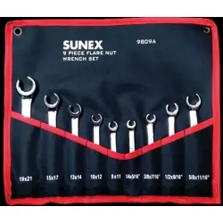 Special Offer Sunex Tools | 9809A | 9 Pc Polish SAE Metric Flare Nut Wrench Set