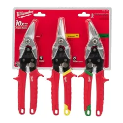 Milwaukee Electric Tools | 48-22-4533 | 3-pc Aviation Snips (Left, Right, Straight) Set Order Now