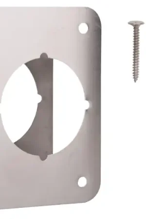 Don’t Miss Out ProSource HSH-044SBN-PS Door Reinforcer, 2-3/8 in Backset, 1-3/4 in Thick Door, Steel, Satin Nickel, 4-1/2 in H, 4 in W