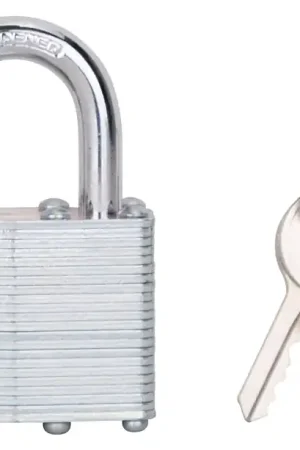 Final Sale ProSource HD00014-3L Padlock, Standard Shackle, 9/32 in Dia Shackle, 1-1/4 in H Shackle, Steel Shackle, Steel Body