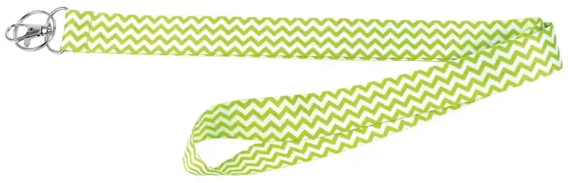 Certified Hy-Ko LAN-116 Lanyard, 1 in W, Nylon, Green, Clip End