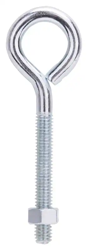 Final Sale ProSource LR278 Eye Bolt, 8 mm Thread, Machine Thread, 2-1/4 in L Thread, 1-1/4 in Dia Eye, 209 lb Working Load, Steel
