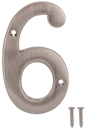 Express Delivery ProSource N-Z046SN-PS House Number, Character: 6, 4 in H Character, 2.28 in W Character