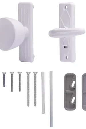 Exclusive ProSource 47035-UW-PS Knob Latch, Zinc, White, 5/8 to 1-1/2 in Thick Door, 1 in Backset