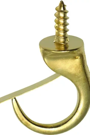 Must Have OOK 50361 Mug Hook With Snap Lip, 1-1/4 in L, Brass