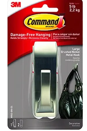 Weekend Sale Command Modern Reflections Series MR03-BN-ES Large Hook, 5 lb, 1-Hook, Metal