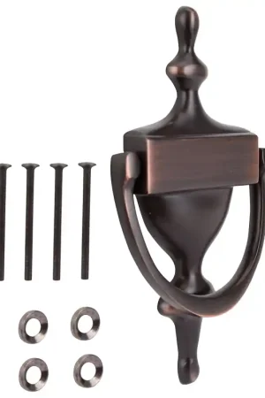 Authentic ProSource HR4004VB-PS Door Knocker, Brass, Venetian Bronze, 6-5/16 in Mounting Hole Center to Center