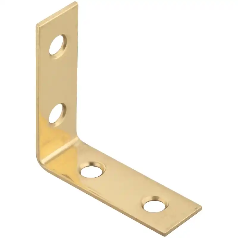 Authentic National Hardware V1875 Series N213-397 Corner Brace, 1-1/2 in L, Solid Brass, Solid Brass