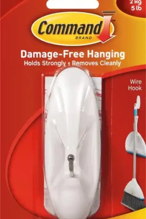 Command 17069 Wire Hook, 5 lb, 1-Hook, Metal/Plastic, White Special Offer