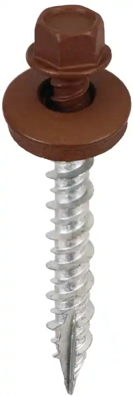 Acorn International SW-MW15BN250 Screw, #9 Thread, High-Low, Twin Lead Thread, Hex Drive, Brown, 250/BAG Wholesale