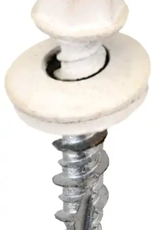 Fast Shipping Acorn International SW-MW1W250 Screw, #9 Thread, High-Low, Twin Lead Thread, Hex Drive, Self-Tapping, White, 250/BAG