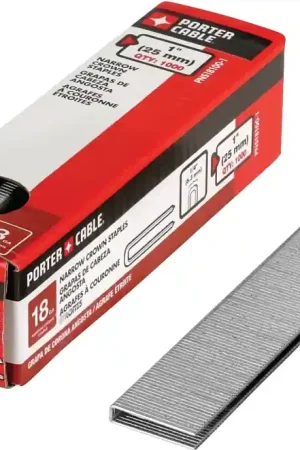Flash Sale Porter-Cable PNS18100-1 Crown Staple, 1/4 in W Crown, 1 in L Leg, 18, Galvanized Steel