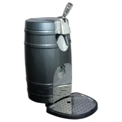 Genuine 5 Liter Beer Keg with Tap, Black - Koolatron