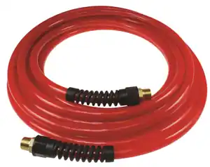 35' Red Flexeel Hose 1/4" MPT - COIL HOSE PNEUMATICS Fan Favorite