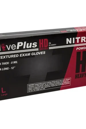 Premium L GlovePlus HD PF, Textured, Extra Long Nitrile - Ammex